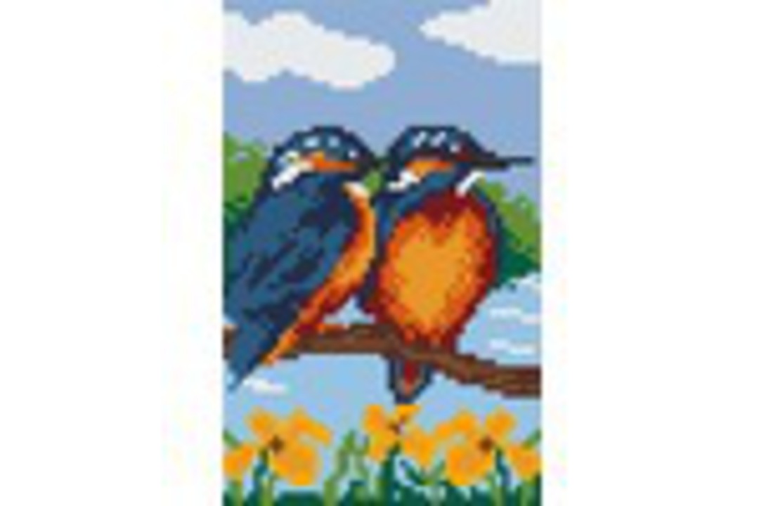 Kingfishers Two [2] Baseplate PixelHobby Mini-mosaic Art Kit image 0